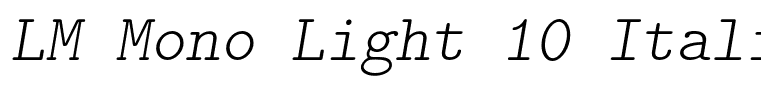 LM Mono Light 10 Italic