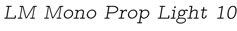 LM Mono Prop Light 10 Italic