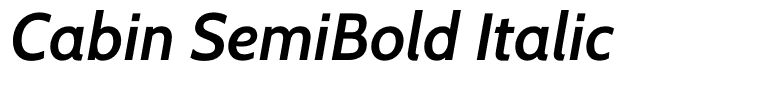 Cabin SemiBold Italic