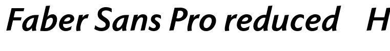 Faber Sans Pro reduced 76 Halbfett Kursiv