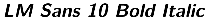 LM Sans 10 Bold Italic