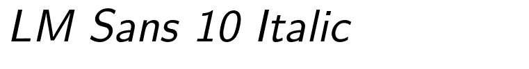 LM Sans 10 Italic