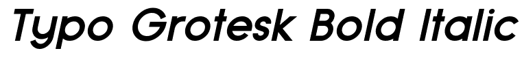 Typo Grotesk Bold Italic