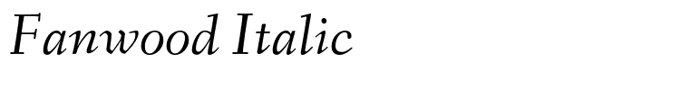 Fanwood Italic