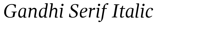 Gandhi Serif Italic