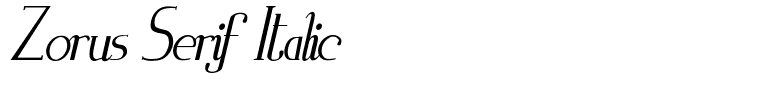 Zorus Serif Italic