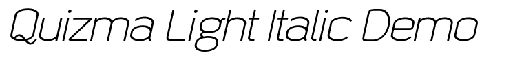 Quizma Light Italic Demo