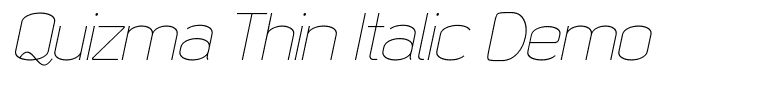 Quizma Thin Italic Demo