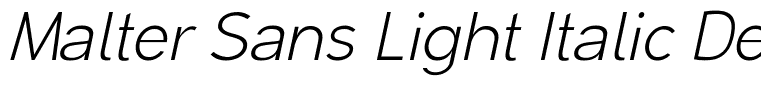 Malter Sans Light Italic Demo Regular