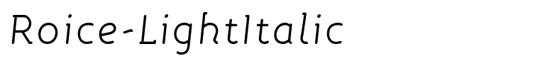 Roice-LightItalic