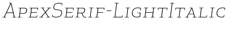 ApexSerif-LightItalicCaps