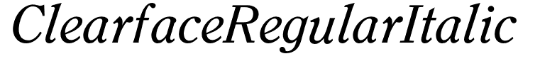 ClearfaceRegularItalic