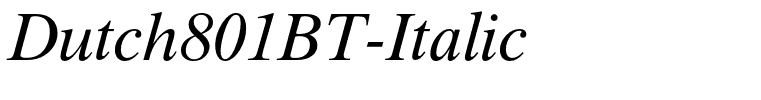 Dutch801BT-Italic