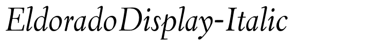 EldoradoDisplay-Italic