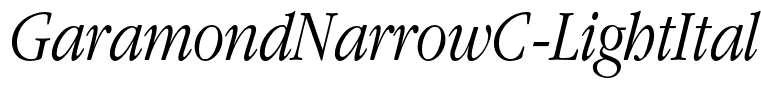 GaramondNarrowC-LightItalic