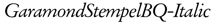 GaramondStempelBQ-Italic