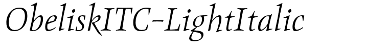 ObeliskITC-LightItalic