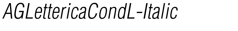 AGLettericaCondL-Italic
