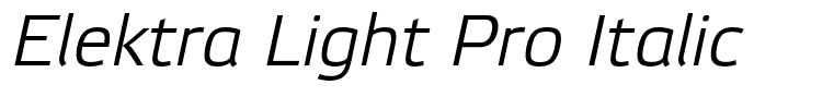 Elektra Light Pro Italic