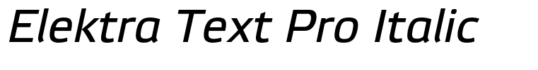Elektra Text Pro Italic