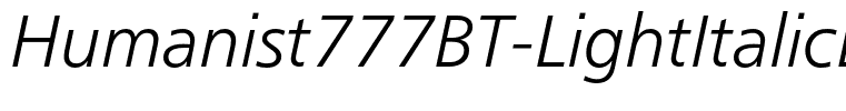 Humanist777BT-LightItalicB