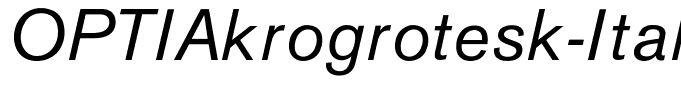 OPTIAkrogrotesk-Italic
