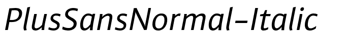 PlusSansNormal-Italic
