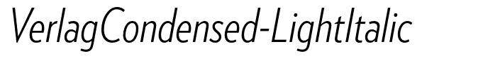 VerlagCondensed-LightItalic