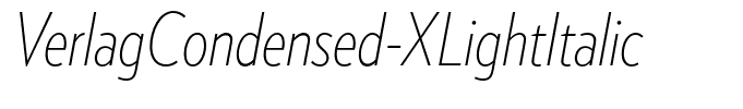 VerlagCondensed-XLightItalic