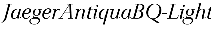 JaegerAntiquaBQ-LightItalic
