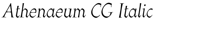 Athenaeum CG Italic