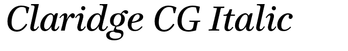 Claridge CG Italic
