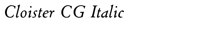 Cloister CG Italic