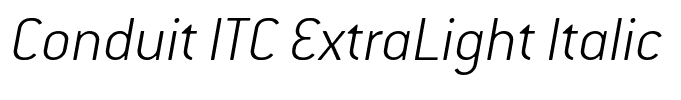Conduit ITC ExtraLight Italic
