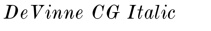 DeVinne CG Italic