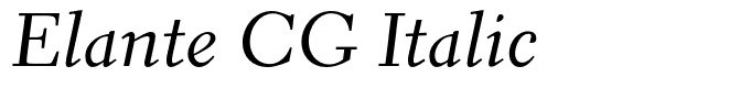 Elante CG Italic
