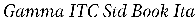 Gamma ITC Std Book Italic