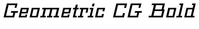 Geometric CG Bold Italic