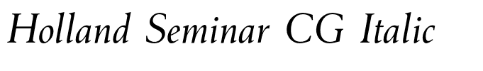 Holland Seminar CG Italic