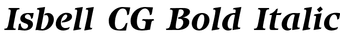 Isbell CG Bold Italic
