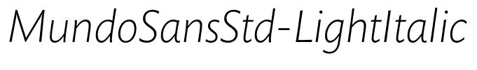 MundoSansStd-LightItalic