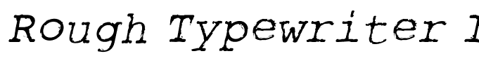 Rough Typewriter Italic
