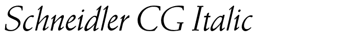 Schneidler CG Italic