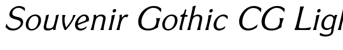 Souvenir Gothic CG Light Italic