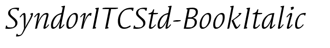 SyndorITCStd-BookItalic