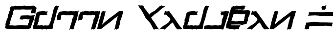 Green Martian Distressed Bold Italic