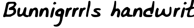 Bunnigrrrls handwriting YOFF Regular
