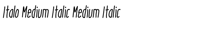Italo Medium Italic Medium Italic
