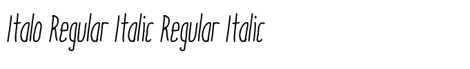 Italo Regular Italic Regular Italic