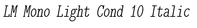 LM Mono Light Cond 10 Italic